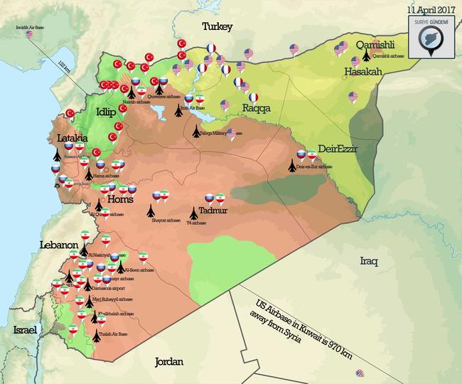 A Map Of The Syrian War Who Is Who And Where Zero Hedge   Syria Military Bases And Situation 0 